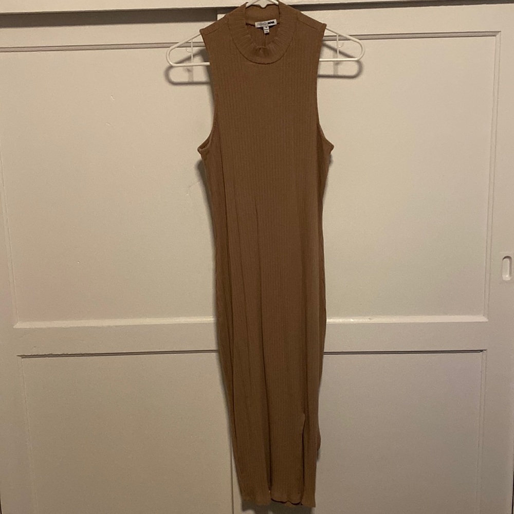 Fashion Nova Taupe Midi Dress